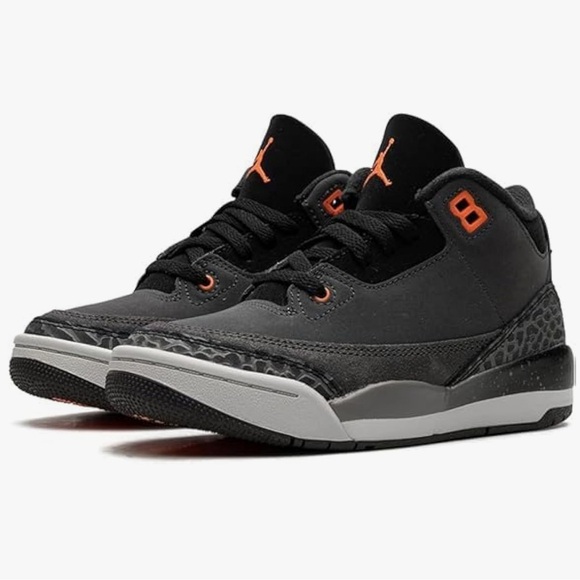 Nike Little Kid's Jordan 3 Retro Fear 'Night Stadium/Total Orange' - Picture 1 of 8